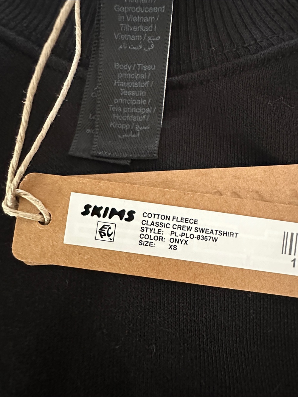 SKIMS Cotton Fleece Classic Crewneck Sweatshirt NWT - Picture 2 of 4